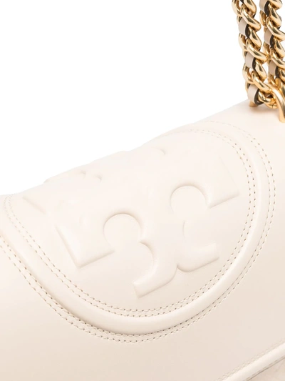 Tory Burch Embossed And Quilted Cross-body Bag In Neutrals