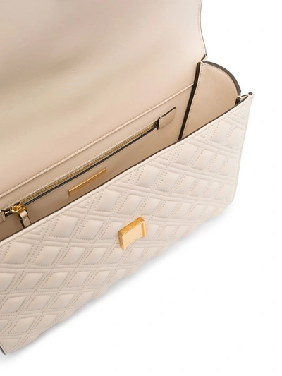 Tory Burch Embossed And Quilted Cross-body Bag In Neutrals