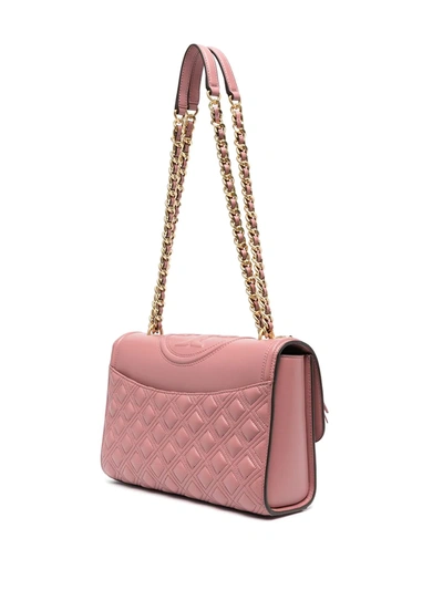 Shop Tory Burch Embossed And Quilted Cross-body Bag In Pink