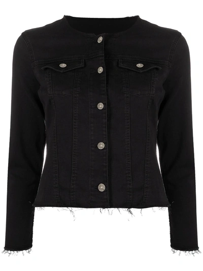 Shop 7 For All Mankind Cinched-waist Denim Jacket In Black