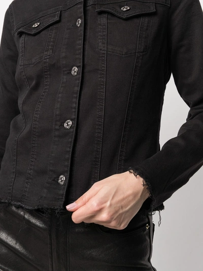 Shop 7 For All Mankind Cinched-waist Denim Jacket In Black