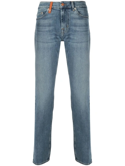 Shop 7 For All Mankind Ronnie Mid-rise Skinny Jeans In Blue