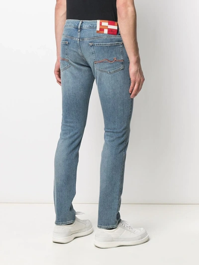 Shop 7 For All Mankind Ronnie Mid-rise Skinny Jeans In Blue