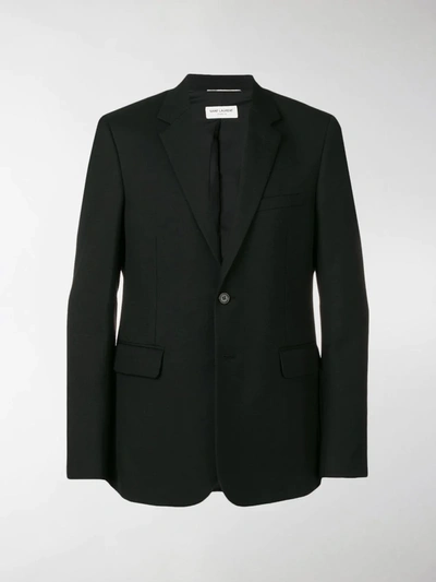 Shop Saint Laurent Fitted Single-breasted Blazer In Black