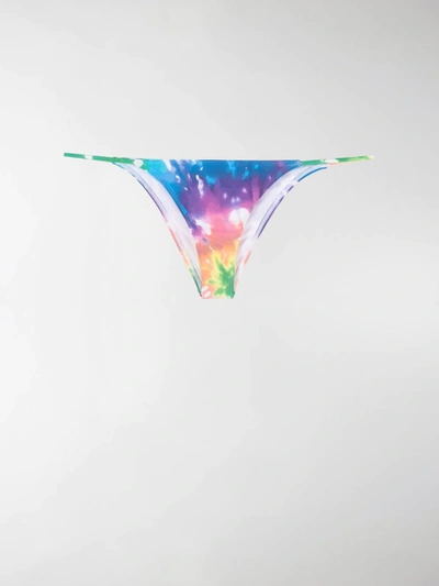 Shop Ack Fine Tie Dye Rainbow Bikini Bottoms In Blue