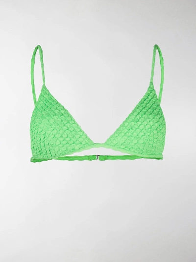 Shop Ack Textured Bikini Top In Green