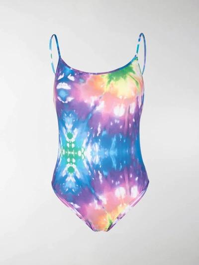 Shop Ack Tie-dye Rainbow Swim Suit In Blue