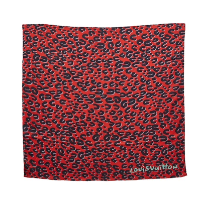 Pre-owned Louis Vuitton X Stephen Sprouse Red Leopard Print Silk Scarf