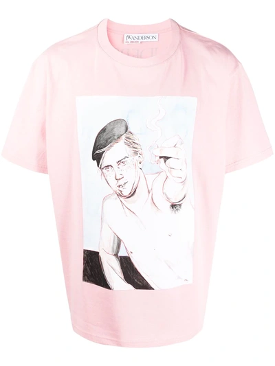 Shop Jw Anderson Graphic-print Short-sleeve T-shirt In Pink
