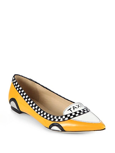 Kate Spade Go Taxi Leather Flats In Taxi Yello