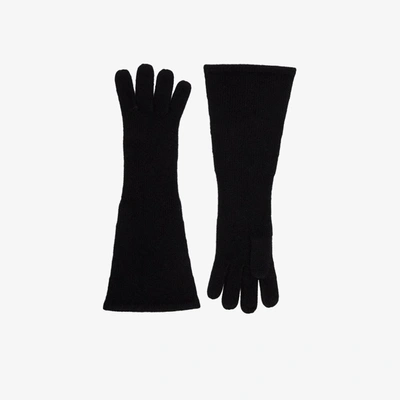 Shop Totême Black Cashmere Gloves