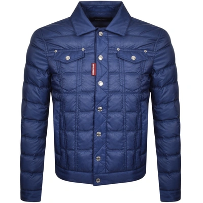 Shop Dsquared2 Sports Padded Jacket Blue