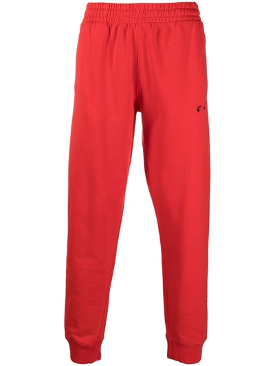Shop Off-white Logo-rint Track Pants In Red