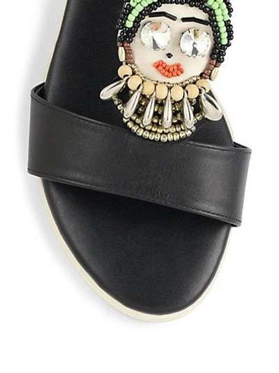 Shop Rupert Sanderson Frida Kahlo Beaded Sandals In Black