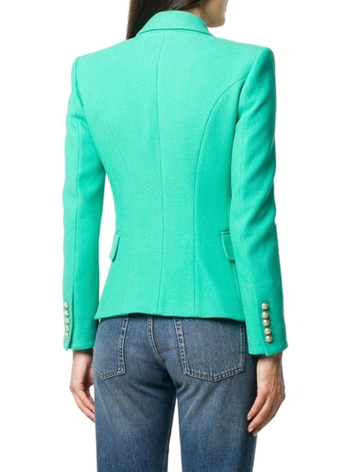 Shop Balmain Green Blazer