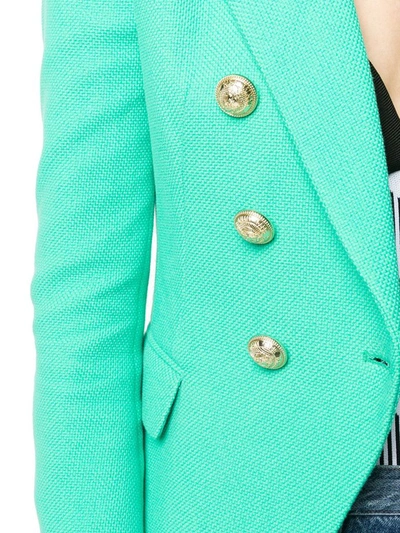 Shop Balmain Green Blazer