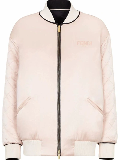 Shop Fendi Women's Pink Silk Outerwear Jacket