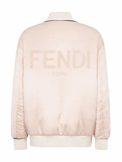 Shop Fendi Women's Pink Silk Outerwear Jacket