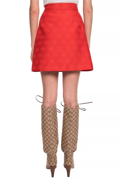 Shop Gucci Women's Red Wool Skirt