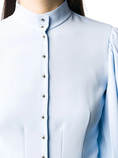 Shop Loewe Women's Light Blue Silk Shirt