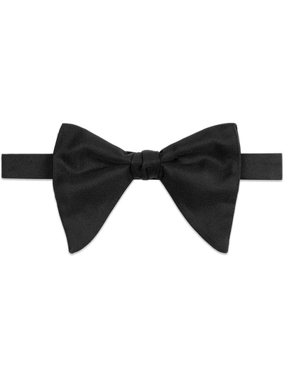 Shop Gucci Men's Black Silk Bow Tie