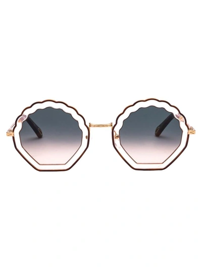 Shop Chloé Women's Brown Metal Sunglasses