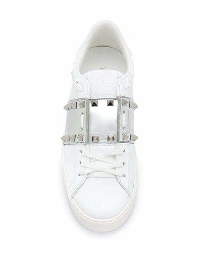 Shop Valentino Garavani Women's White Leather Sneakers