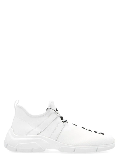 Shop Prada Women's White Polyester Sneakers