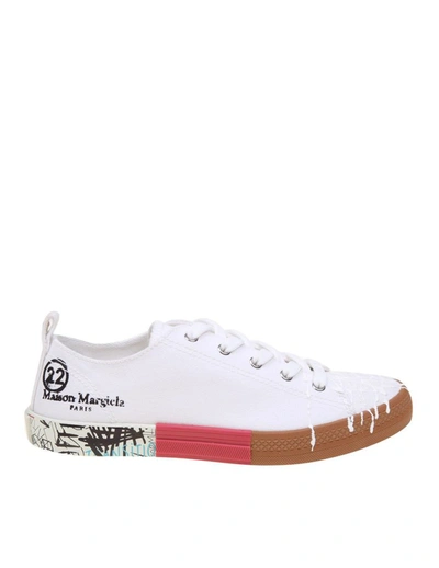 Shop Maison Margiela Women's White Cotton Sneakers