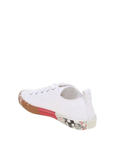 Shop Maison Margiela Women's White Cotton Sneakers