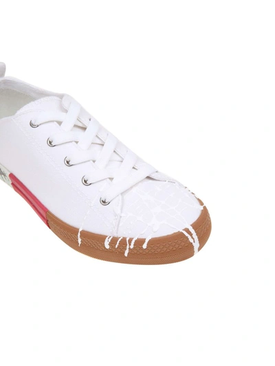 Shop Maison Margiela Women's White Cotton Sneakers