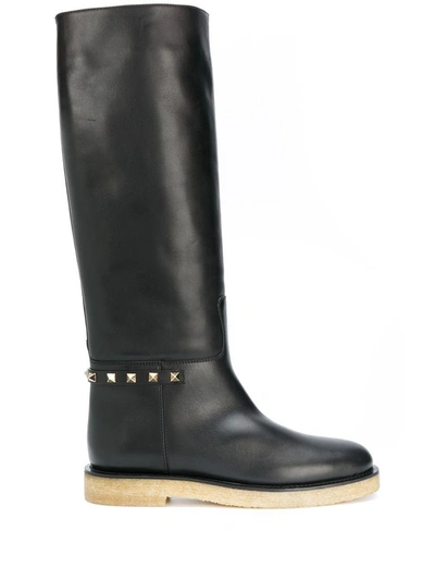Shop Valentino Garavani Women's Black Leather Boots