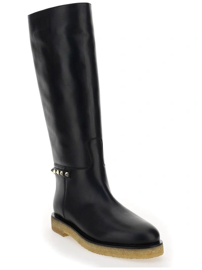 Shop Valentino Garavani Women's Black Leather Boots