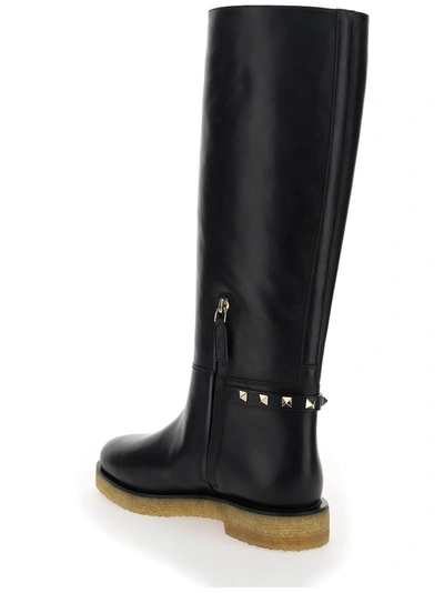 Shop Valentino Garavani Women's Black Leather Boots