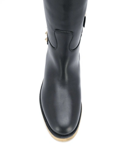 Shop Valentino Garavani Women's Black Leather Boots