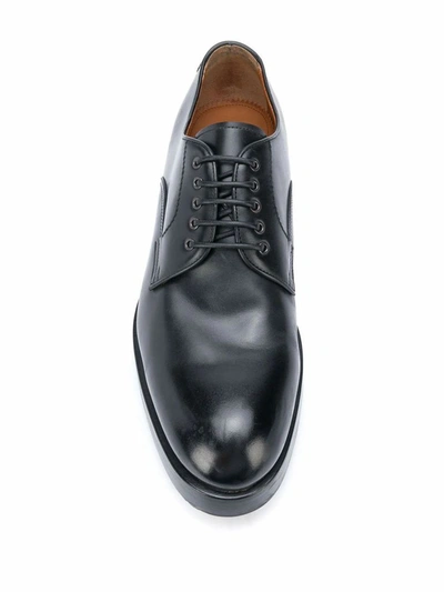 Shop Ermenegildo Zegna Men's Black Leather Lace-up Shoes