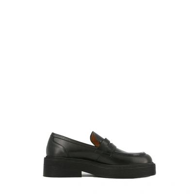 Shop Marni Men's Black Leather Loafers