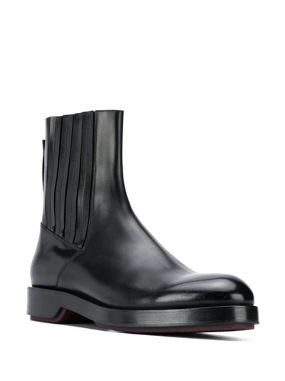 Shop Ermenegildo Zegna Men's Black Leather Ankle Boots