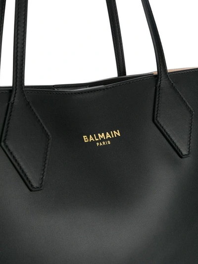 Shop Balmain Women's Black Leather Tote