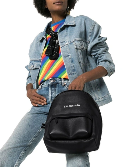 Shop Balenciaga Women's Black Leather Backpack