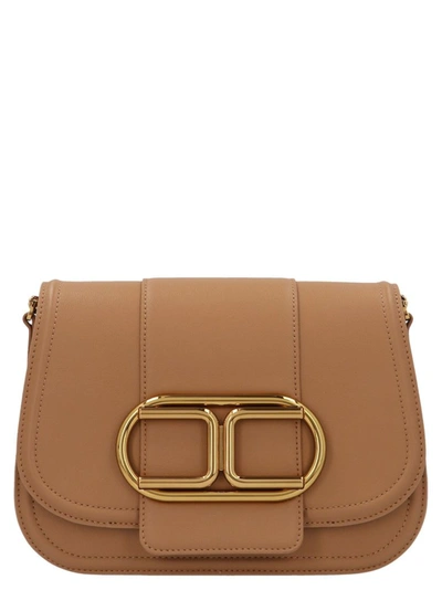 Shop Elisabetta Franchi Women's Brown Polyurethane Shoulder Bag