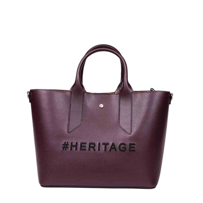 Shop Borbonese Women's Burgundy Leather Handbag