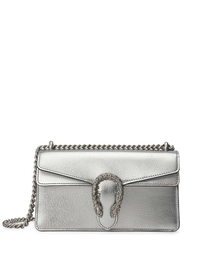 Shop Gucci Women's Silver Leather Shoulder Bag