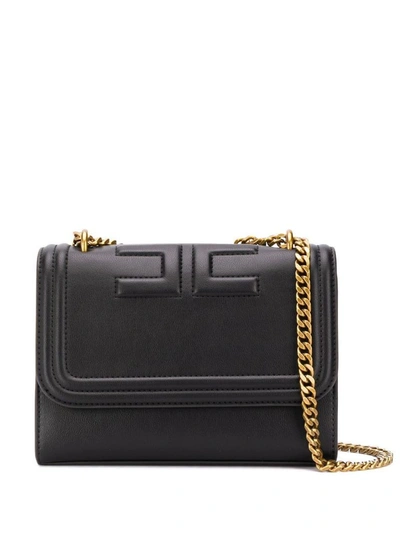 Shop Elisabetta Franchi Women's Black Leather Shoulder Bag