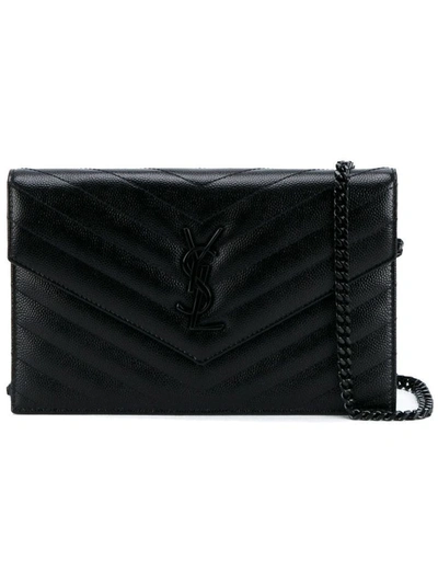 Shop Saint Laurent Women's Black Leather Shoulder Bag