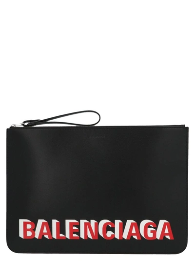 Shop Balenciaga Women's Black Leather Pouch