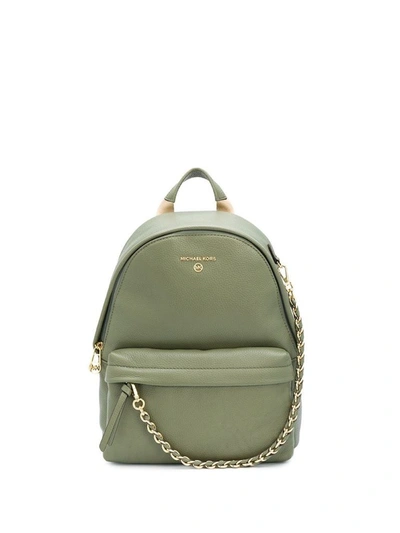 MCM Loden Green Jemison Nylon Medium Backpack at FORZIERI