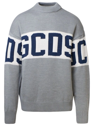 Shop Gcds Men's Grey Wool Sweater