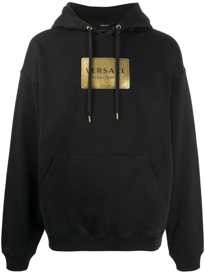 Shop Versace Men's Black Cotton Sweatshirt