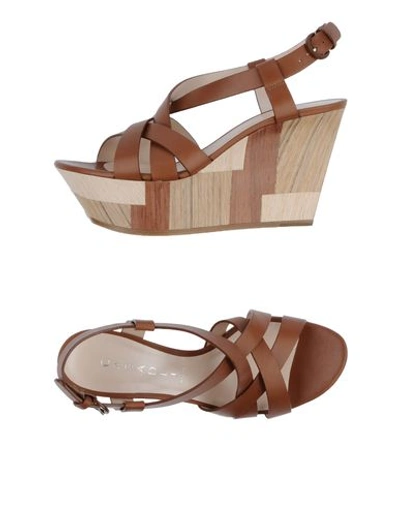 Casadei Wedges In Brown